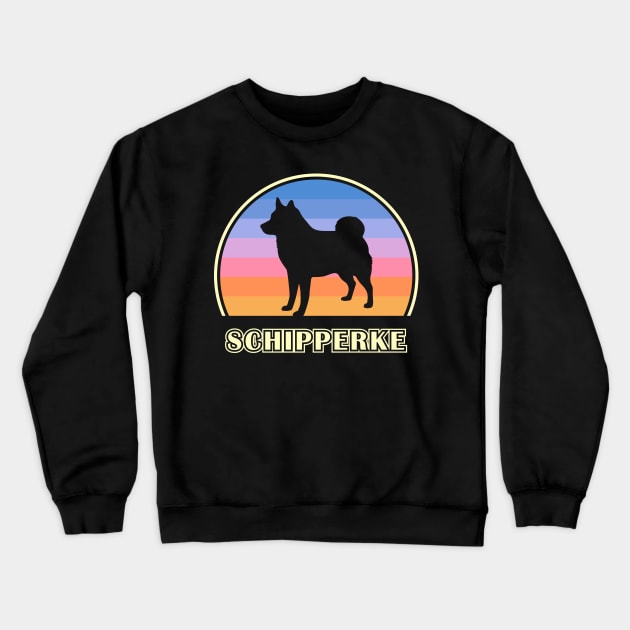 Schipperke Vintage Sunset Dog Crewneck Sweatshirt by millersye